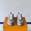 Louis Vuitton Men Grey White Leather Sneakers product view 2