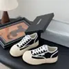Chanel Women Black Canvas Contrast Rubber Sneakers product view 2