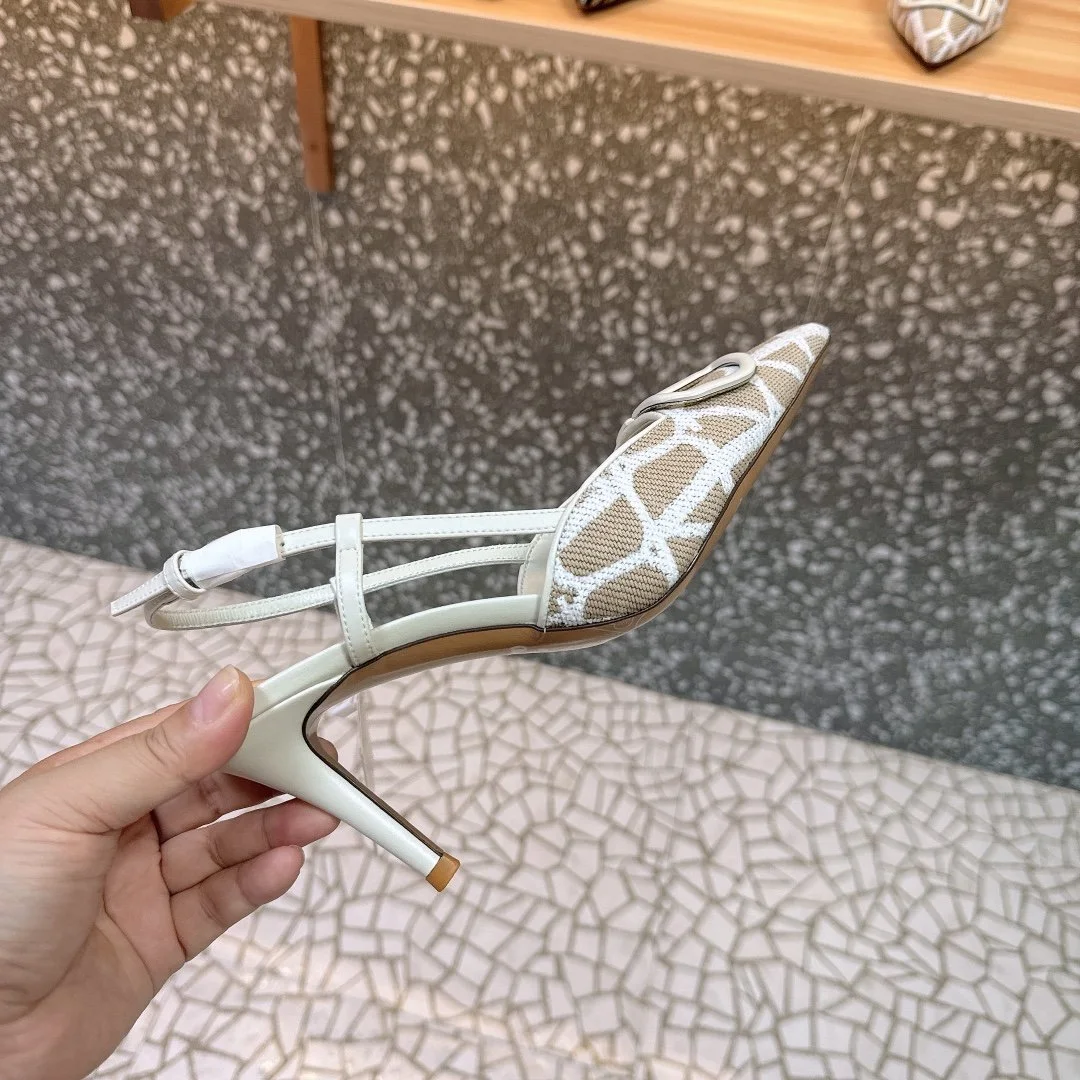 Valentino Women White Mesh Slingback Pumps product view 2