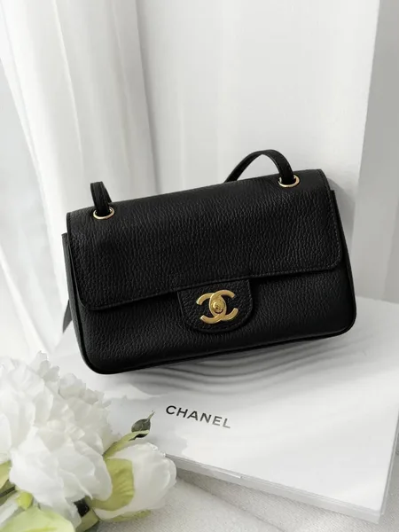 Chanel Mini Flap Grained Black Bag product view 2