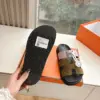 Hermès Women Pink And Olive Suede Sandals product view 2