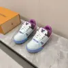 Louis Vuitton Women Sneakers — White and Light Blue with Purple Collar product view 1