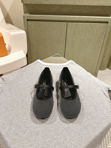 Louis Vuitton Women Black Polka Dot Fabric Mary Janes product photo