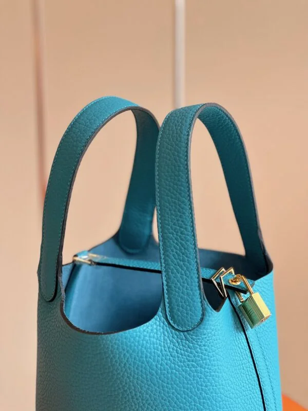 Hermès Picotin 18 Blue Togo Leather Gold Hardware Bag product view 3
