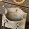 Louis Vuitton Onthego Woman’s Grey Cowhide Leather Handbags 25 cm product view 3