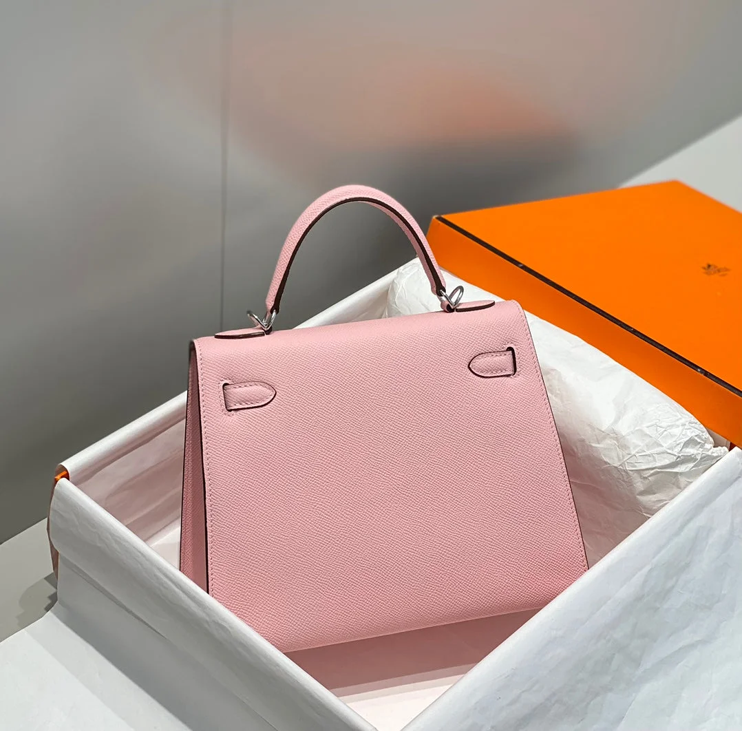 Hermès Kelly 25 cm In Rose Sakura Epsom Silver Hardware Bag product view 4
