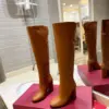 Valentino Women Brown Leather Knee High Boots — Upper-Shaft Buckle Detail product view 3