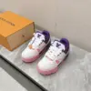 Louis Vuitton Women White Pink Purple Leather Sneakers product view 1