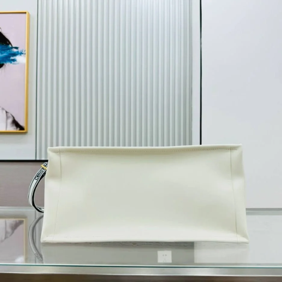 Dior Medium Book Tote — White Script Pattern product view 4