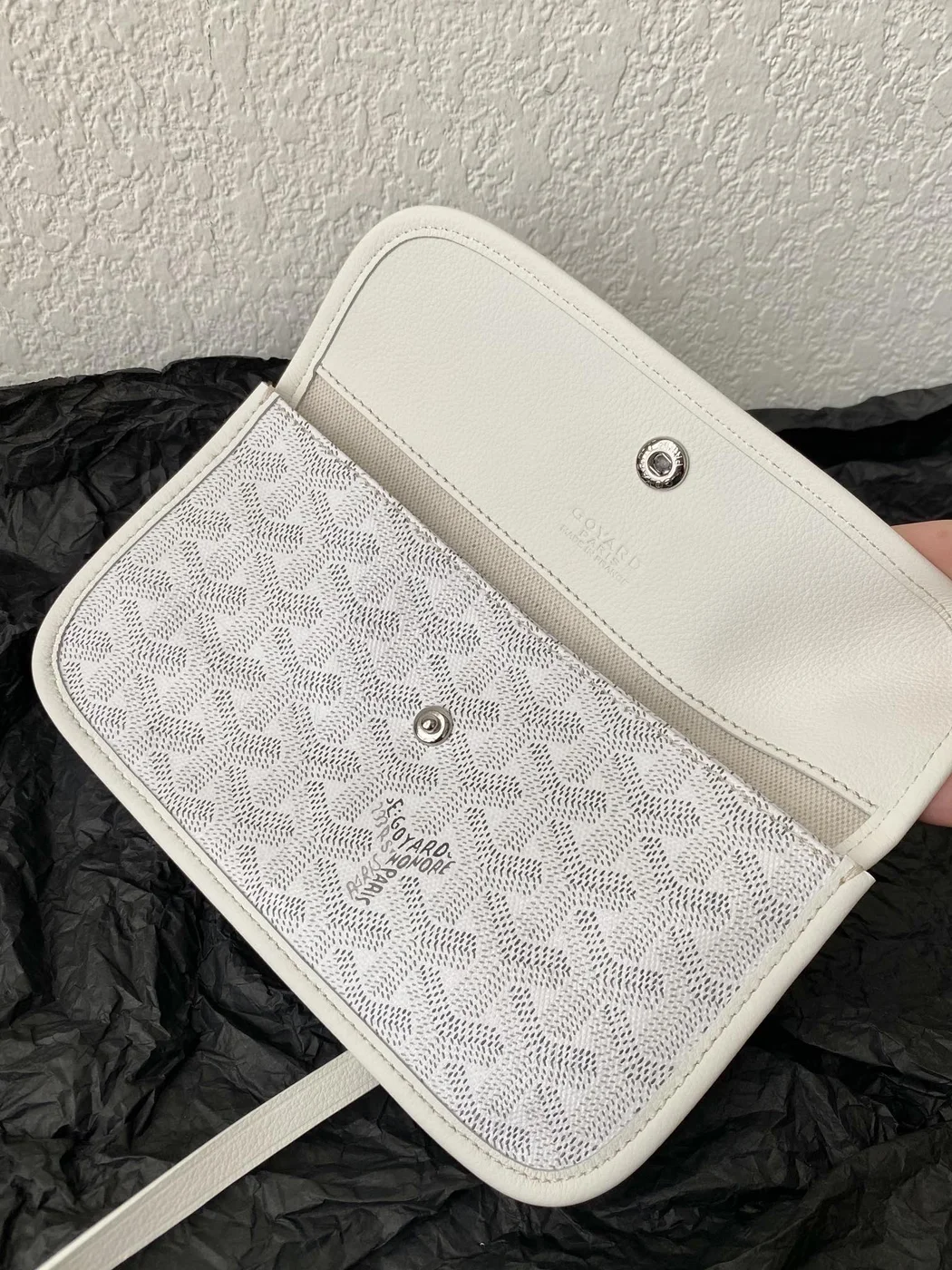 Goyard White Goyardine Canvas & Chevroches Calfskin Saint Louis PM Tote product view 7