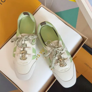 Louis Vuitton Sneakerina shoes in green and white product photo