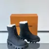 Louis Vuitton Men Black Leather Fur Lined Boots product view 5