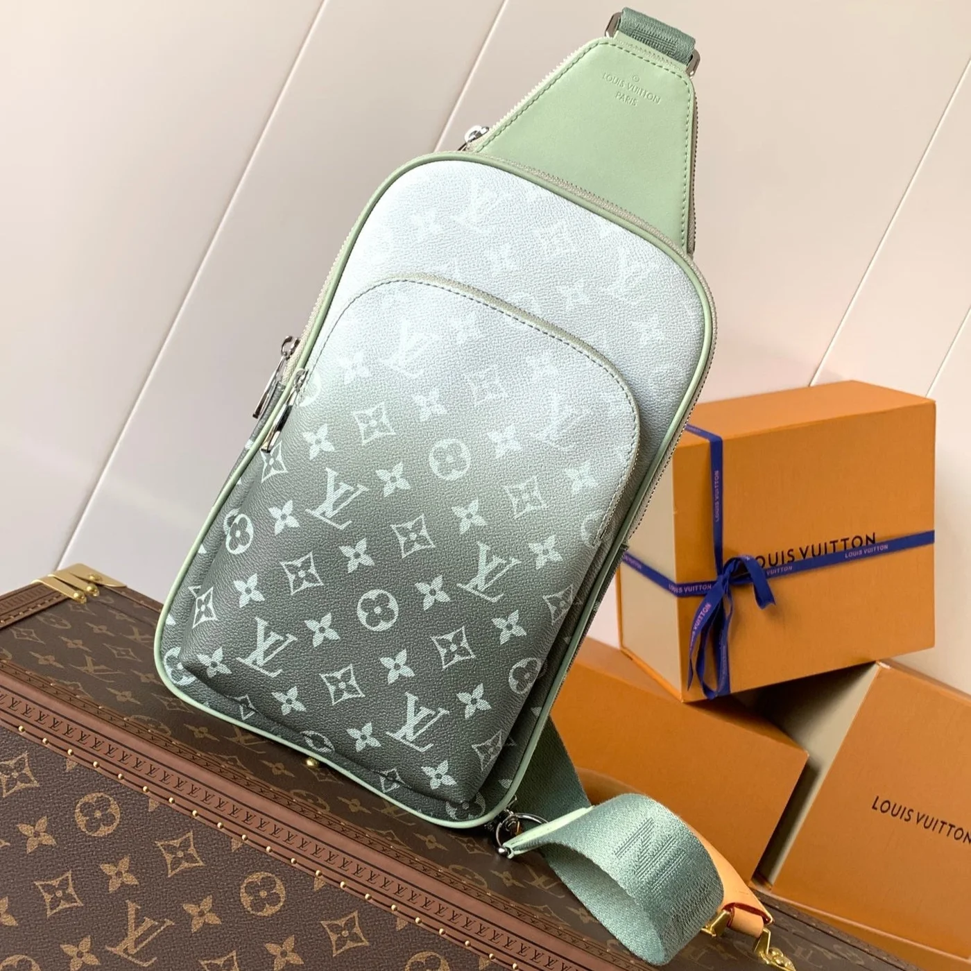 Louis Vuitton Avenue Slingbag 31 In White And Black Ombre Monogram Canvas Bag product view 1