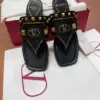 Valentino Women Black Studded Slingback Flats with Square Toe product view 2