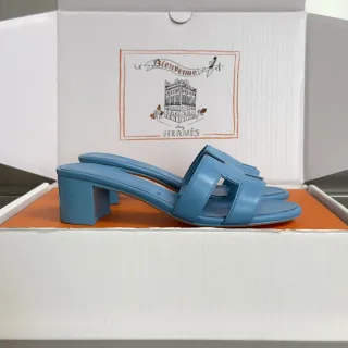 Hermès Oran Heeled Sandals Light Blue product view 2