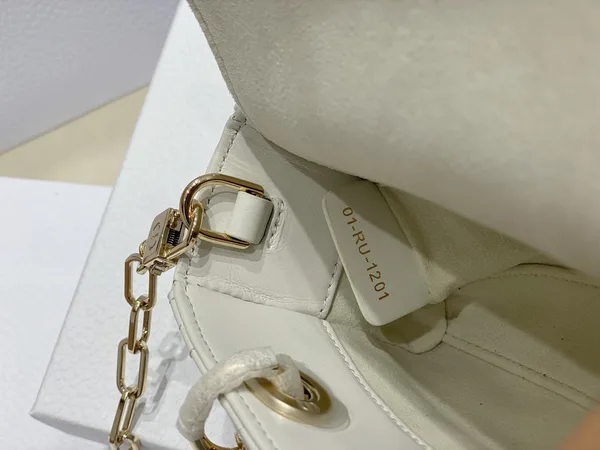 Dior Cannage Mini Top-Handle Bag White, 16.5 x 6 x 10 cm product view 7