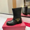 Valentino Women Black Leather Mid-Calf Boots product view 2