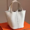 Hermès Picotin 18 White Togo Leather Silver Hardware Bag product view 5
