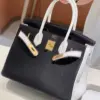 Hermès Birkin 30 Black/White Togo leather Gold Hardware Bag product view 5