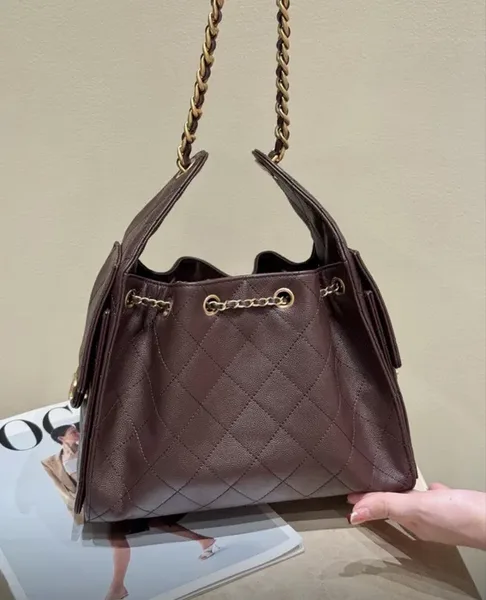 Chanel 25 Small Handbag Grained Calfskin & Gold-Tone Metal Brown product view 2