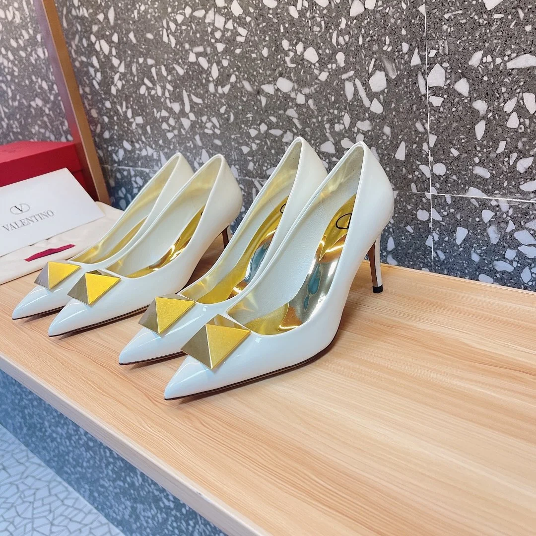 Valentino Women White Patent Leather Heels product view 4