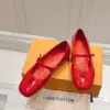 Louis Vuitton Women Red Patent Leather Mary Jane Flats product view 5