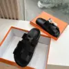 Hermès Women Black Leather Sandals — H-Strap Slides product view 4