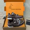 Louis Vuitton Women Brown Suede Leather Sneakers product view 2