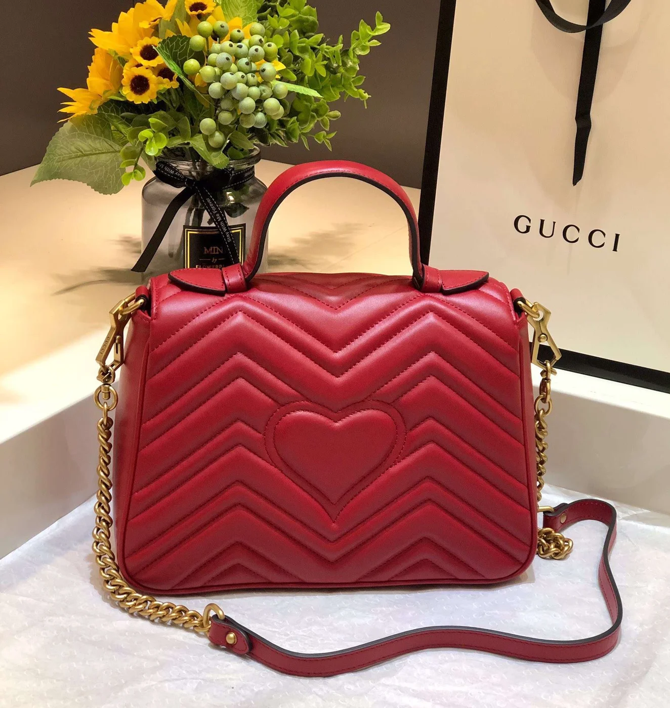 Gucci Marmont Top Handle Women’s Handbag Red 27 cm product view 7