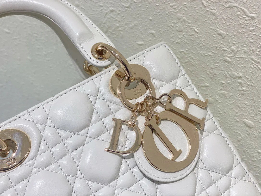 Dior Lady Abc Women’s Handbag White Soft Leather 20 cm product view 5