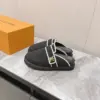 Louis Vuitton Women Black Felt Leather Trim Mules product view 5