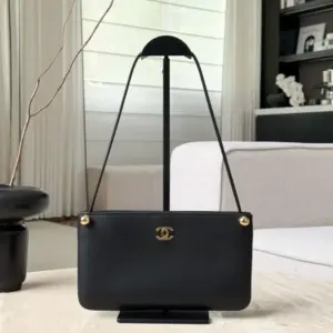 Chanel “Chic Studs” Clutch Bag Black Lambskin Gold Hardware product photo
