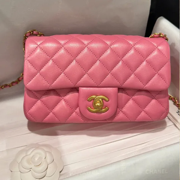 Chanel Classic Bell Bag Handbags Bink Lock Gold Smooth Leather 20 cm product photo