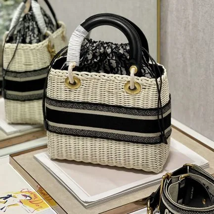 Dior Lady Wicker Bag — Black Trim product view 5