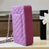 Chanel Classic Handbags Woman’s Purple Lock Silver 25 cm product view 4