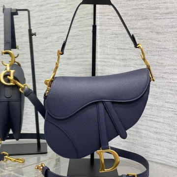 Dior Saddle Bag in Deep Ocean Blue Gold Hardware product photo