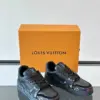 Louis Vuitton Men Black Leather Sneakers With Multicolor Accents product view 5