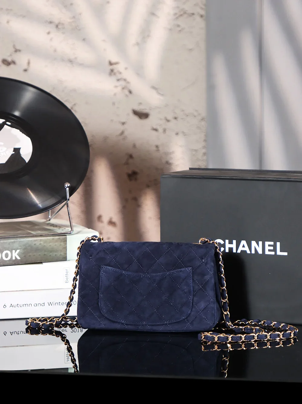 Chanel Vintage Double Flap Bag Suede product view 5