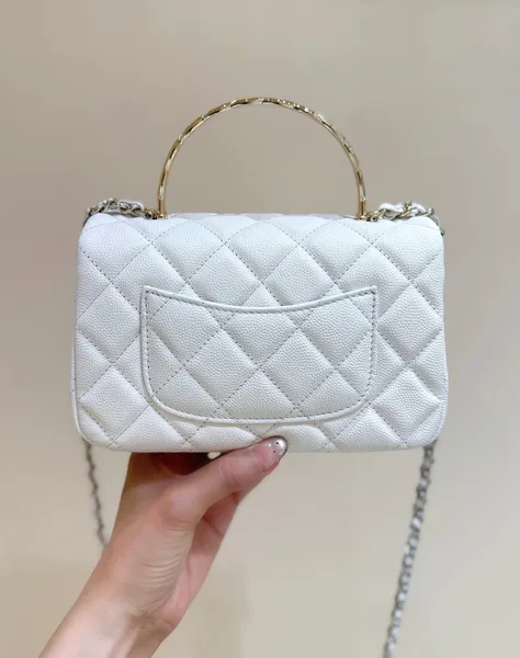 Chanel Nano Coco White Handle bag Gold Hardware product view 3