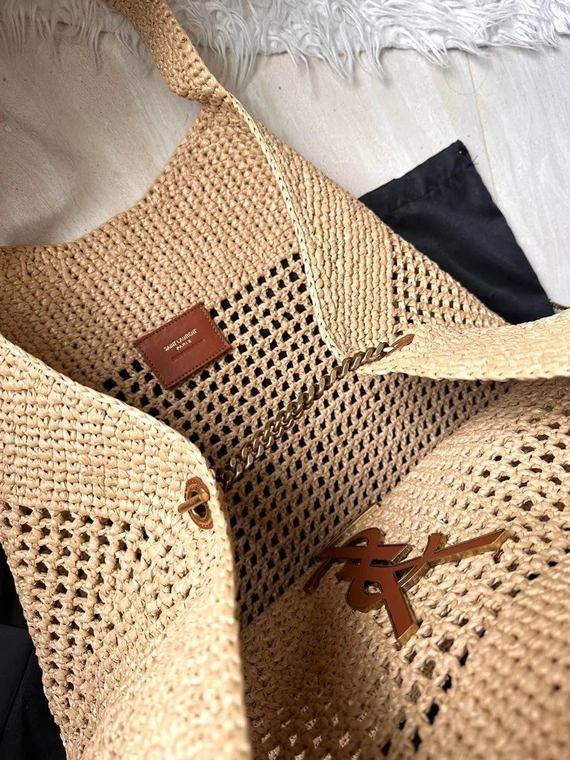 Saint Laurent Icare Maxi raffia tote bag product view 8