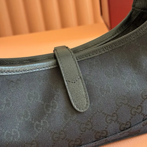 Gucci 26S Jackie Slim Shoulder Bag 27 In Black Canvas product view 5