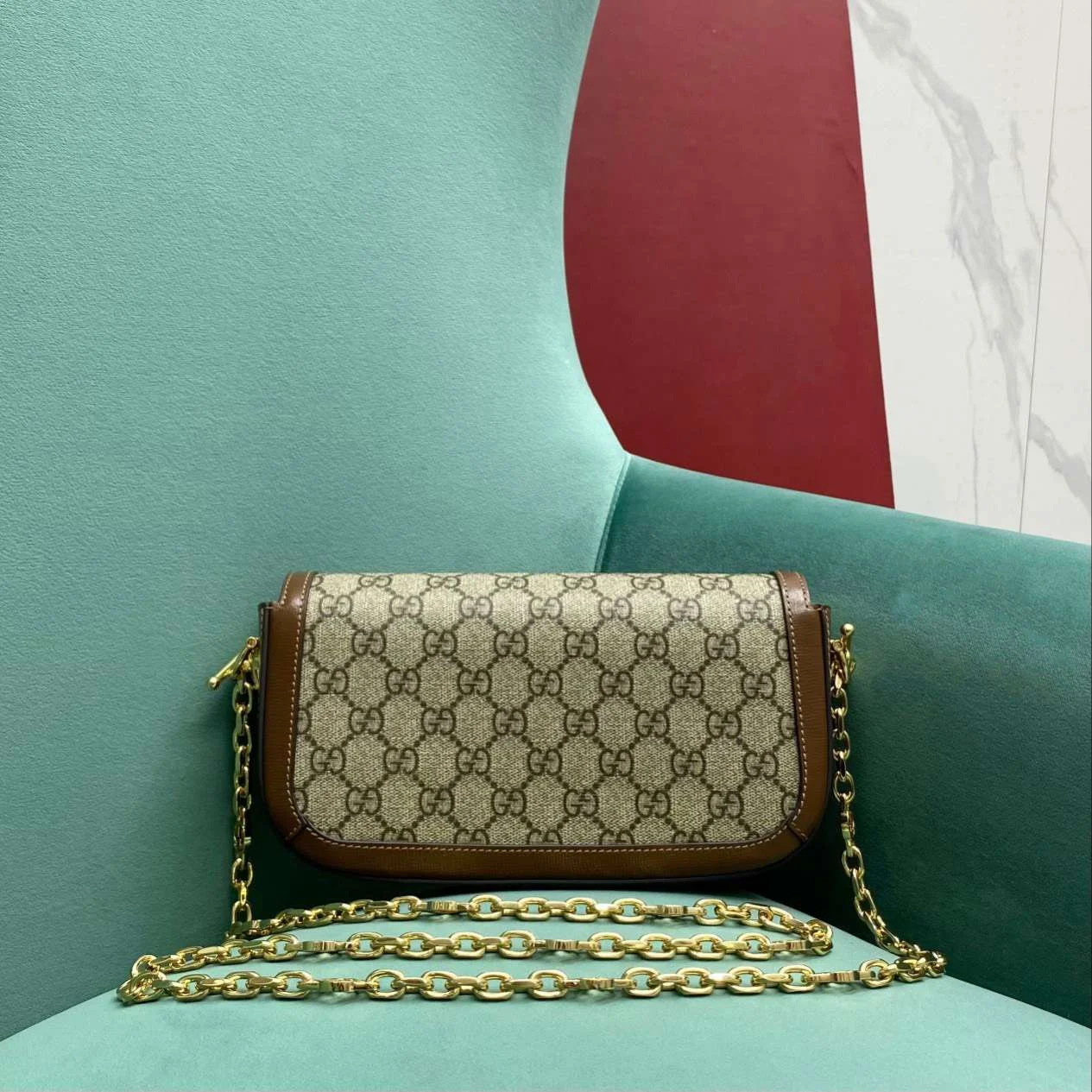 Gucci Horsebit Handbag with Brand Logo Pattern 23.5 cm product view 3