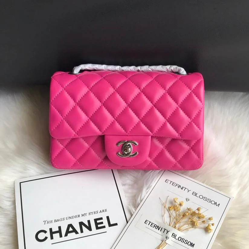 Chanel 20 Classic Small Double Flap Bag In Deep Pink Calfskin product view 1