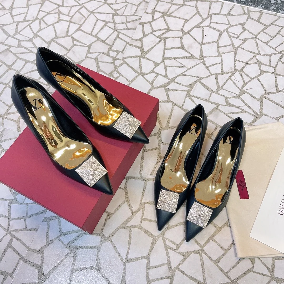 Valentino Women Black Leather Embellished Pumps product view 5