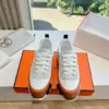 Hermès Women White Brown Leather Mesh Sneakers product view 1