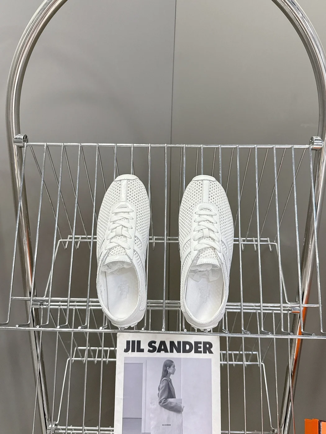 Hermès Women White Sneakers — Mesh Running Style product view 2