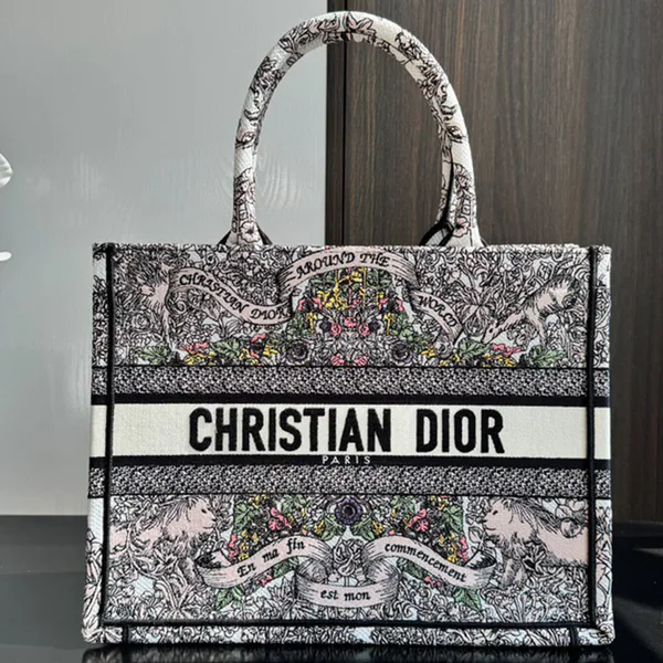 Dior Medium Book Tote — Around the World Pattern Multicolor product photo
