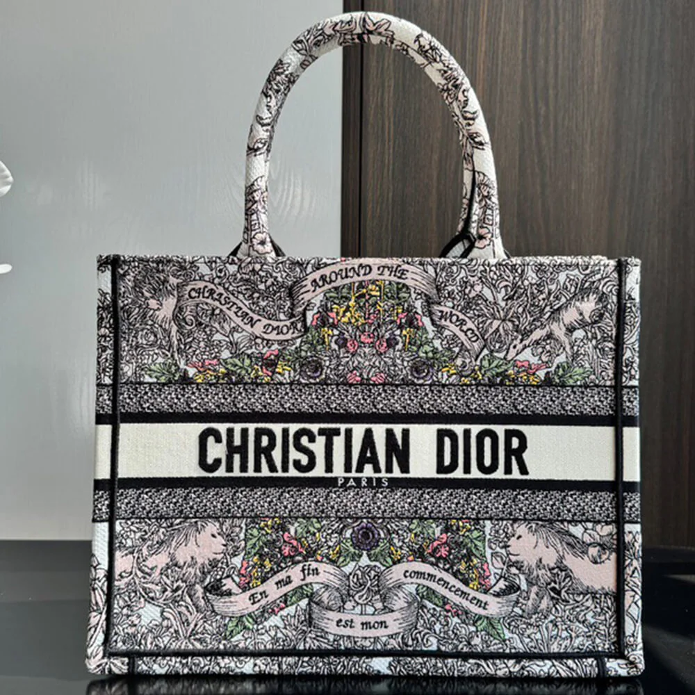 Dior Medium Book Tote — Around the World Pattern Multicolor product view 1