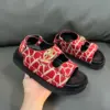 Valentino Women Red Patterned Fabric Sandals product view 5