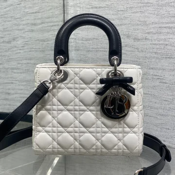 Dior Lady Dior Bag with Chain Two-Tone Latte and Black product photo